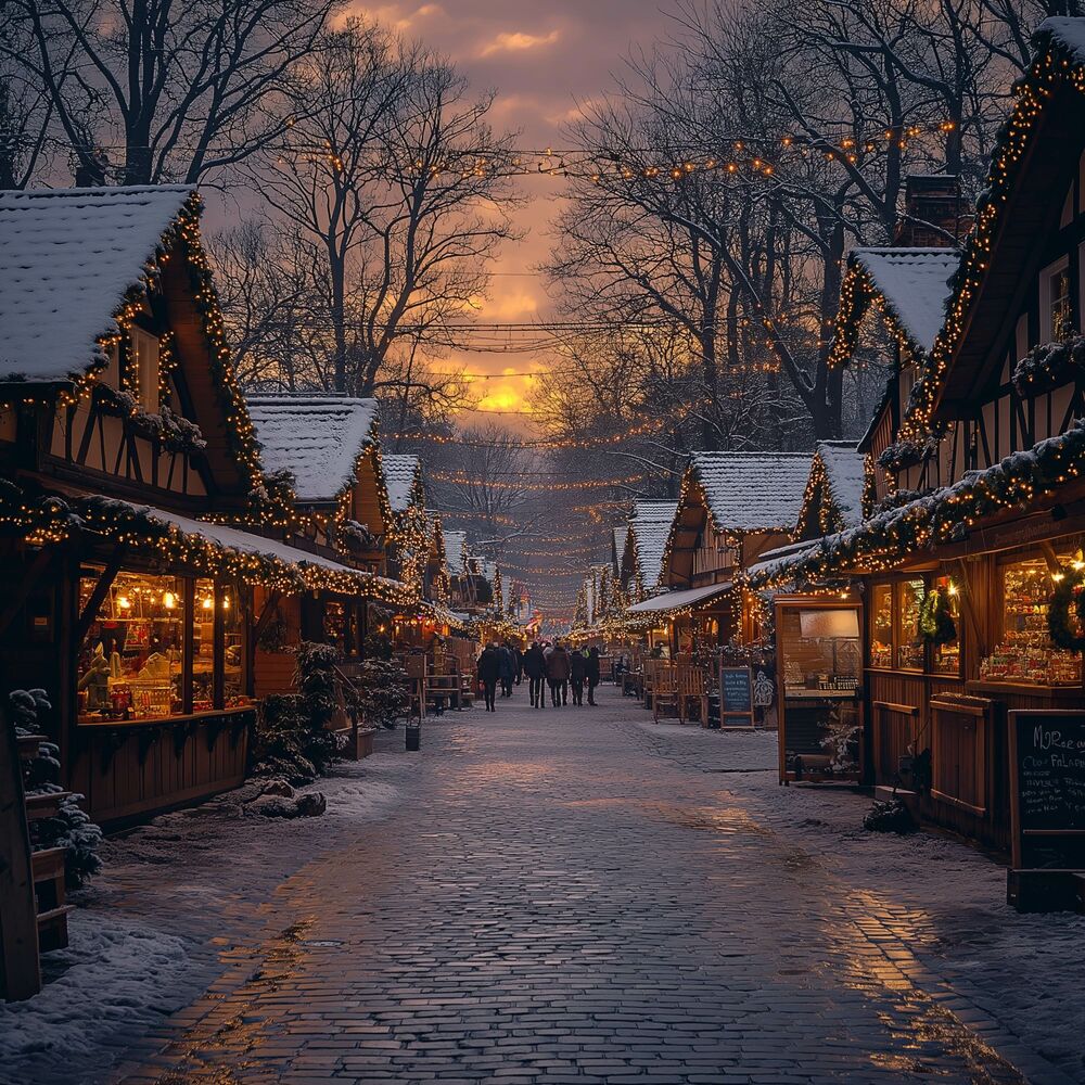 Picture of Dorf Weihnachtsmarktplatz