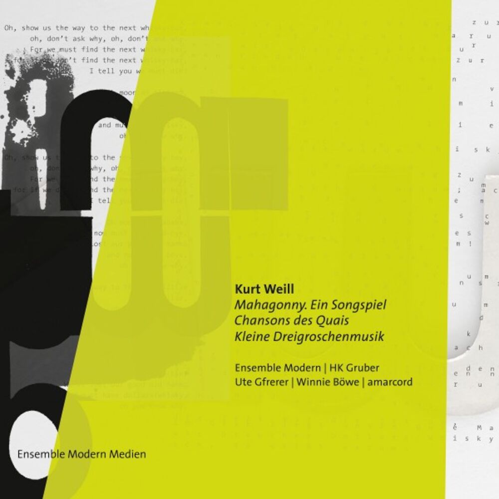 Picture of Kurt Weill. Mahagonny. Chansons Des Quais. Kleine Dreigroschenmusik