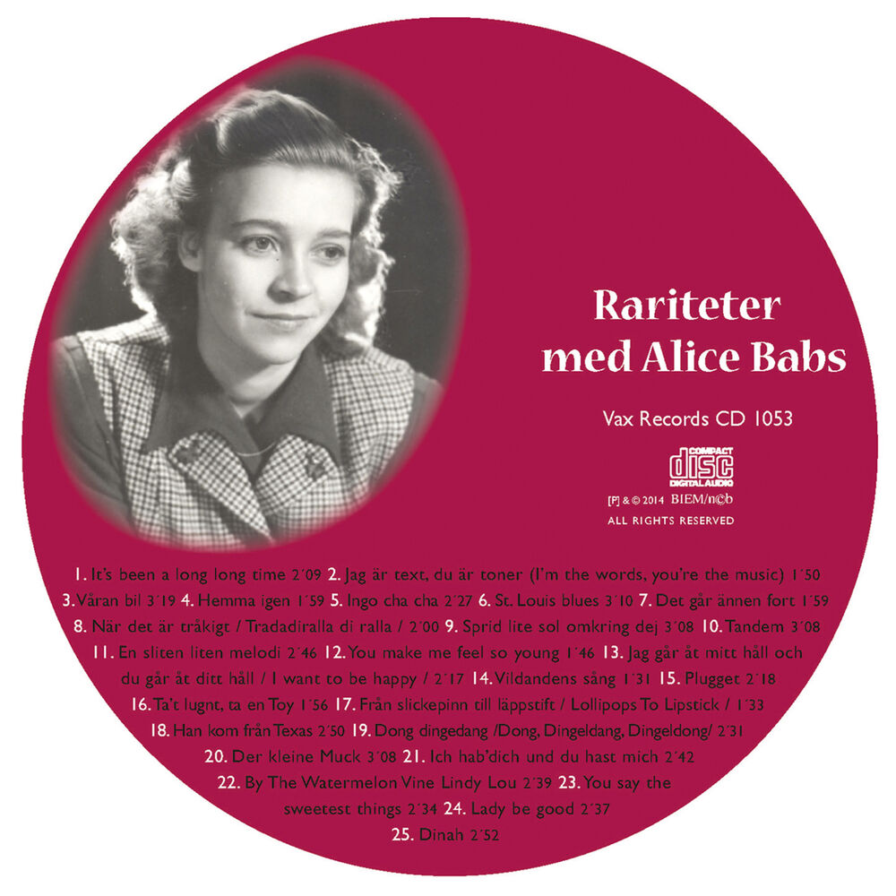 Picture of Vi minns Alice Babs 1924-2014. Rariteter med Alice Babs