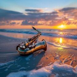 Cover of Saxophone Bliss: Bossa Nova Nights, Smooth Summer Jazz, Beachside Serenades and Romance