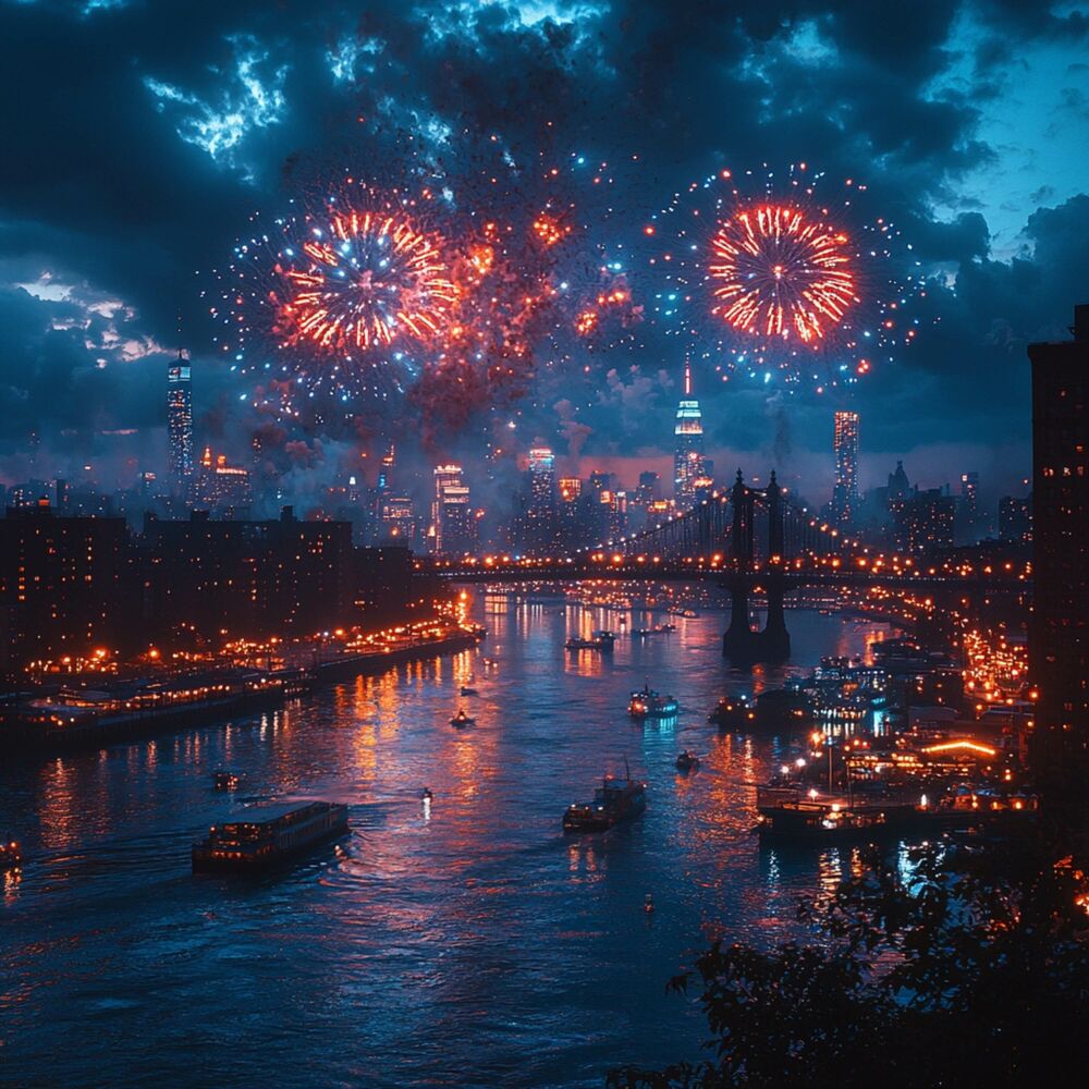 Picture of NYE on the Brooklyn Bridge