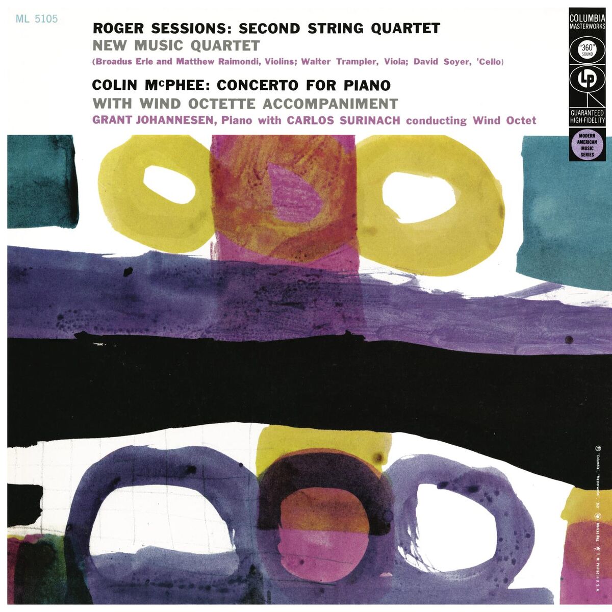 Album cover of Sessions: String Quartet No. 2 & McPhee: Concerto for Piano and Wind Octet (Remastered)