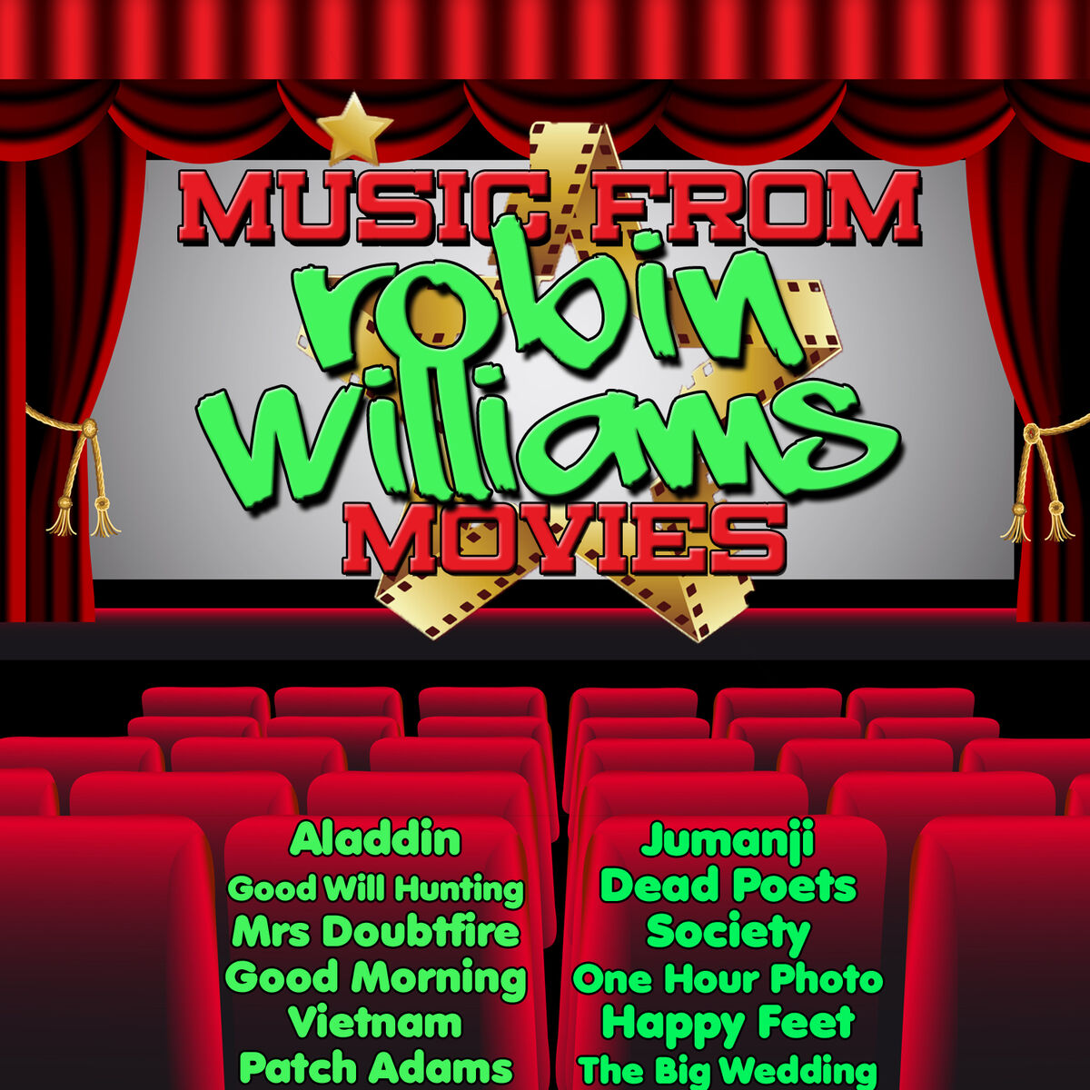 Album cover of Music from Robin Williams Movies Including Good Will Hunting, Aladdin & Mrs Doubtfire