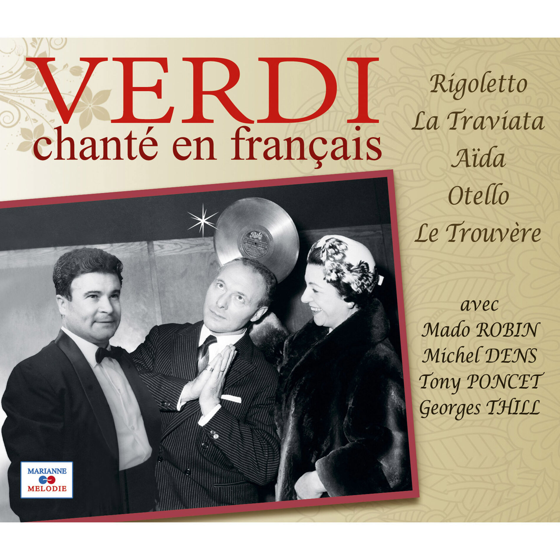 Album cover of Verdi chanté en français (Rigoletto, La Traviata, Aïda, Otello, Le Trouvère)
