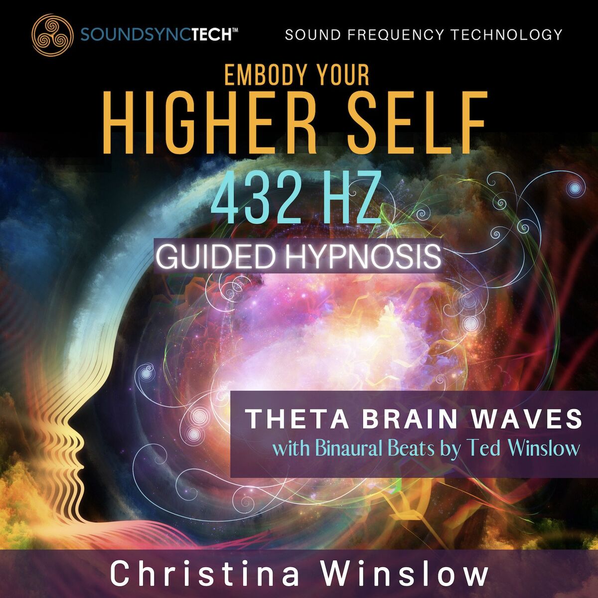 Album cover of Embody Your Higher Self 432hz Guided Hypnosis - Theta Brain Waves with Binaural Beats