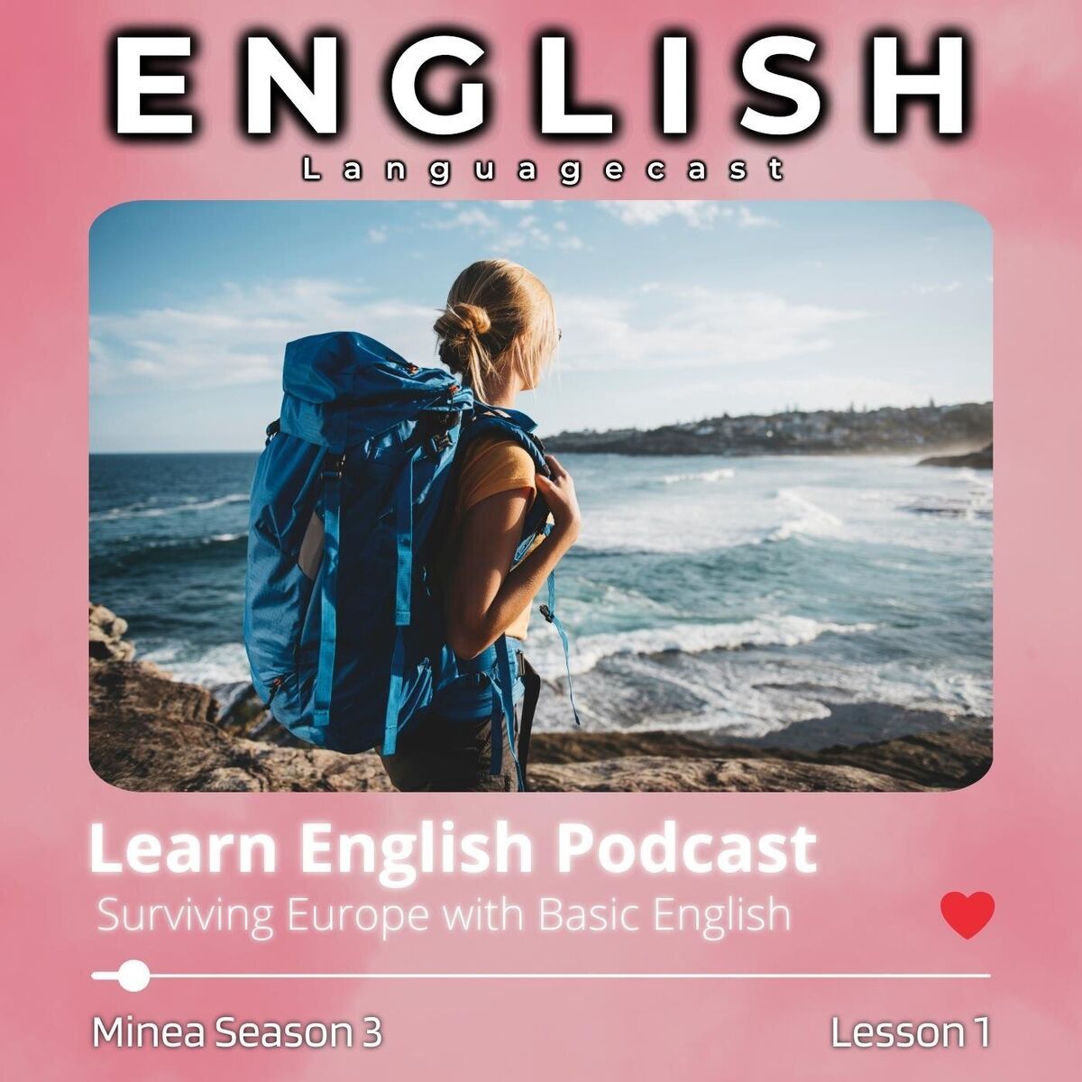 Album cover of Learn English Podcast: Surviving Europe with Basic English (Minea Season 3, Lesson 1)