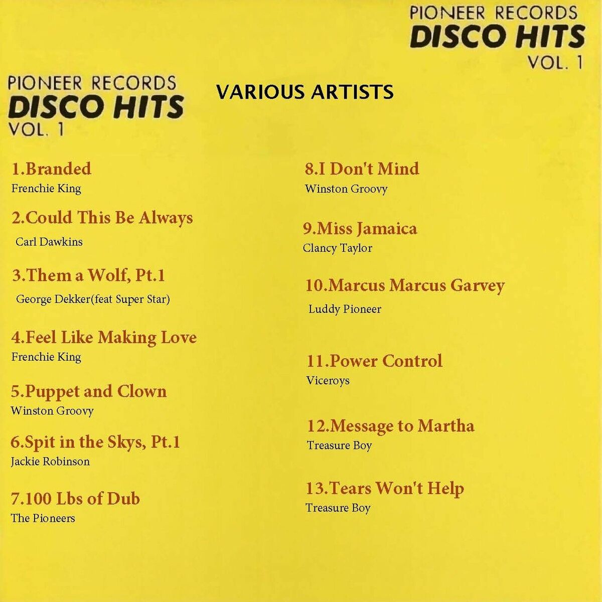 Album cover of Pioneer Records Disco Hits, Vol.1