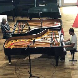 Cover of Quattro Mani (Live at La Bottega Del Pianoforte, Bironico Switzerland)