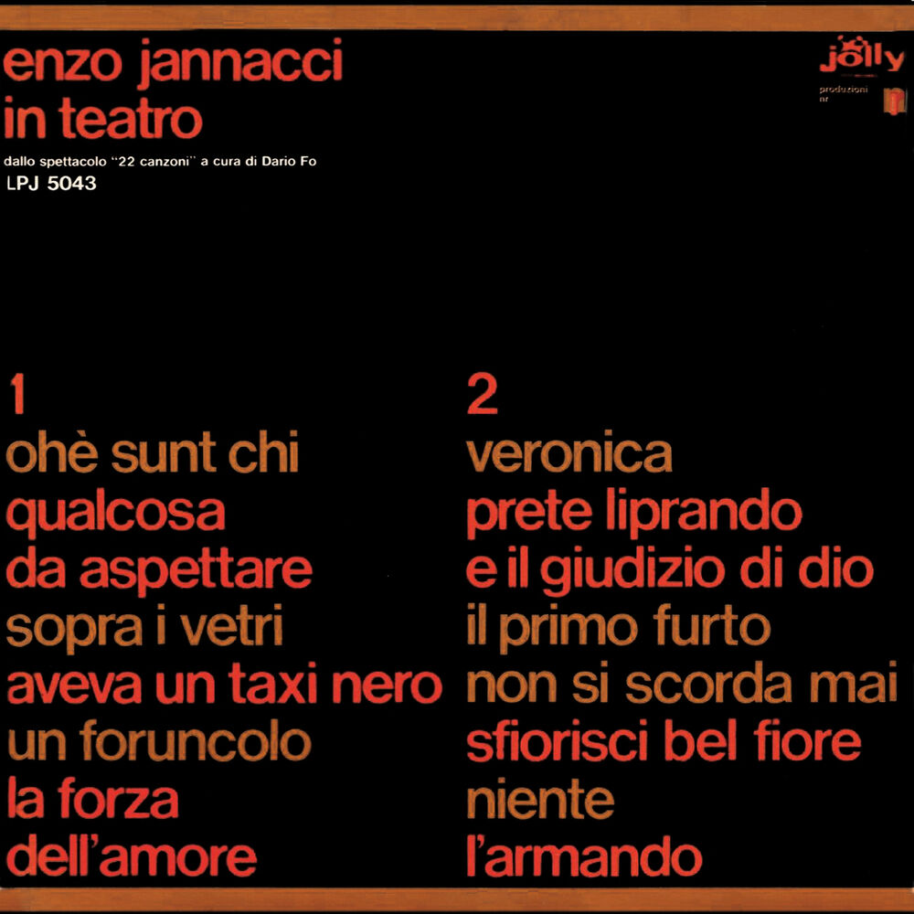 Picture of Enzo Jannacci in teatro - Dallo spettacolo 22 canzoni a cura di Dario Fo