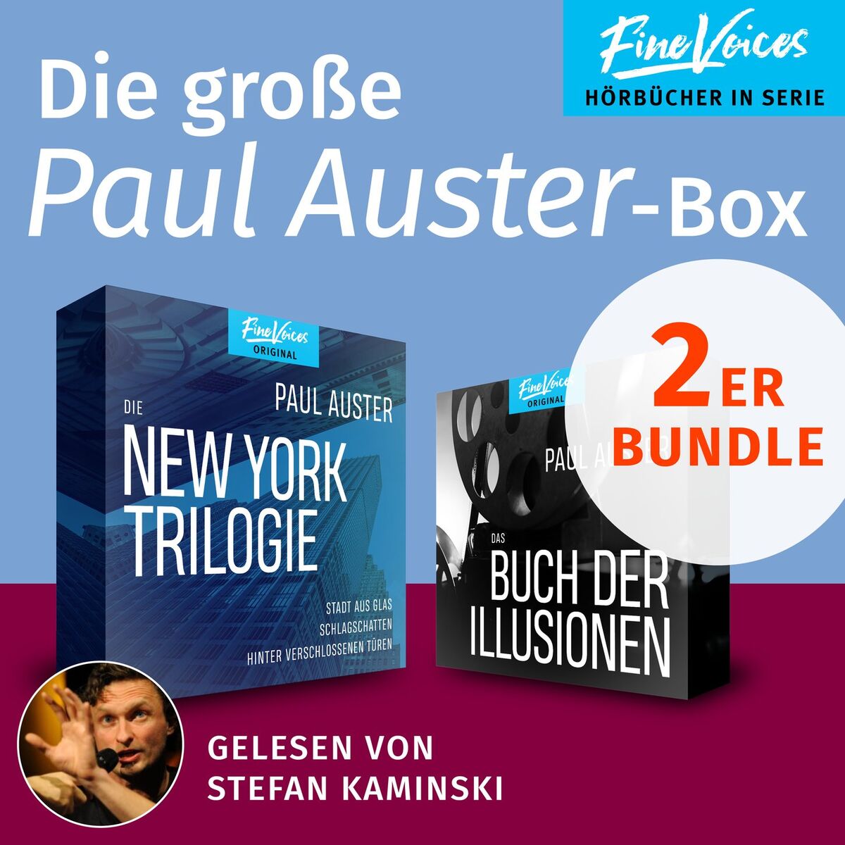 Album cover of Die große Paul Auster-Box - Die New York-Trilogie + Das Buch der Illusionen (ungekürzt)