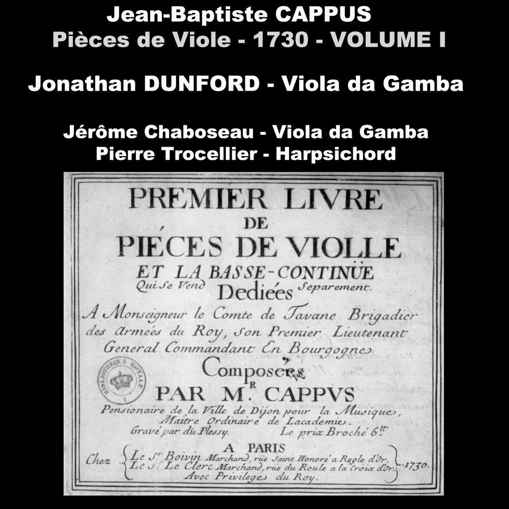 Picture of Jean-Baptiste Cappus: Pièces de Viole - 1730, Vol. 1