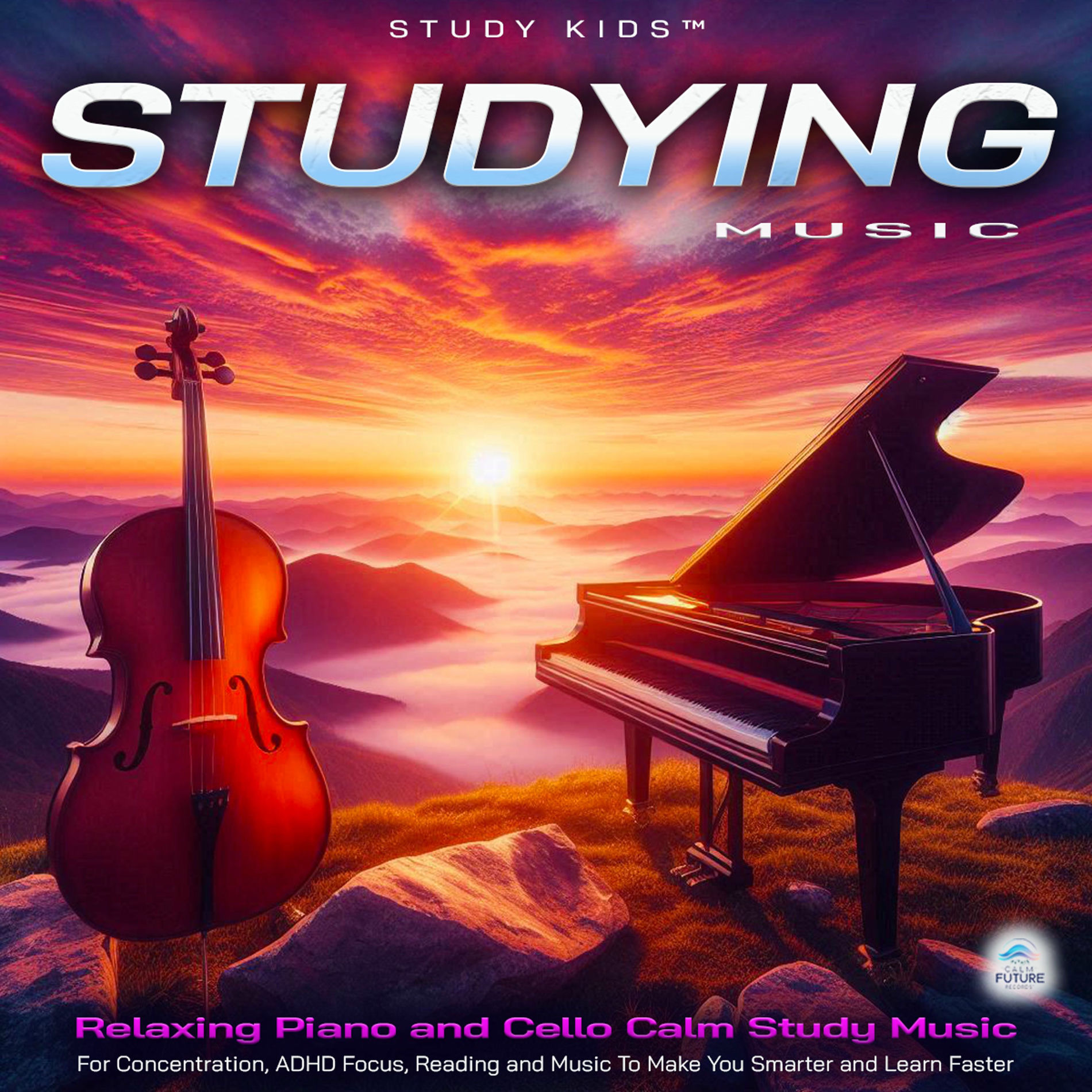 Album cover of Studying Music: Relaxing Piano and Cello Calm Study Music For Concentration, ADHD Focus, Reading and Music To Make You Smarter and