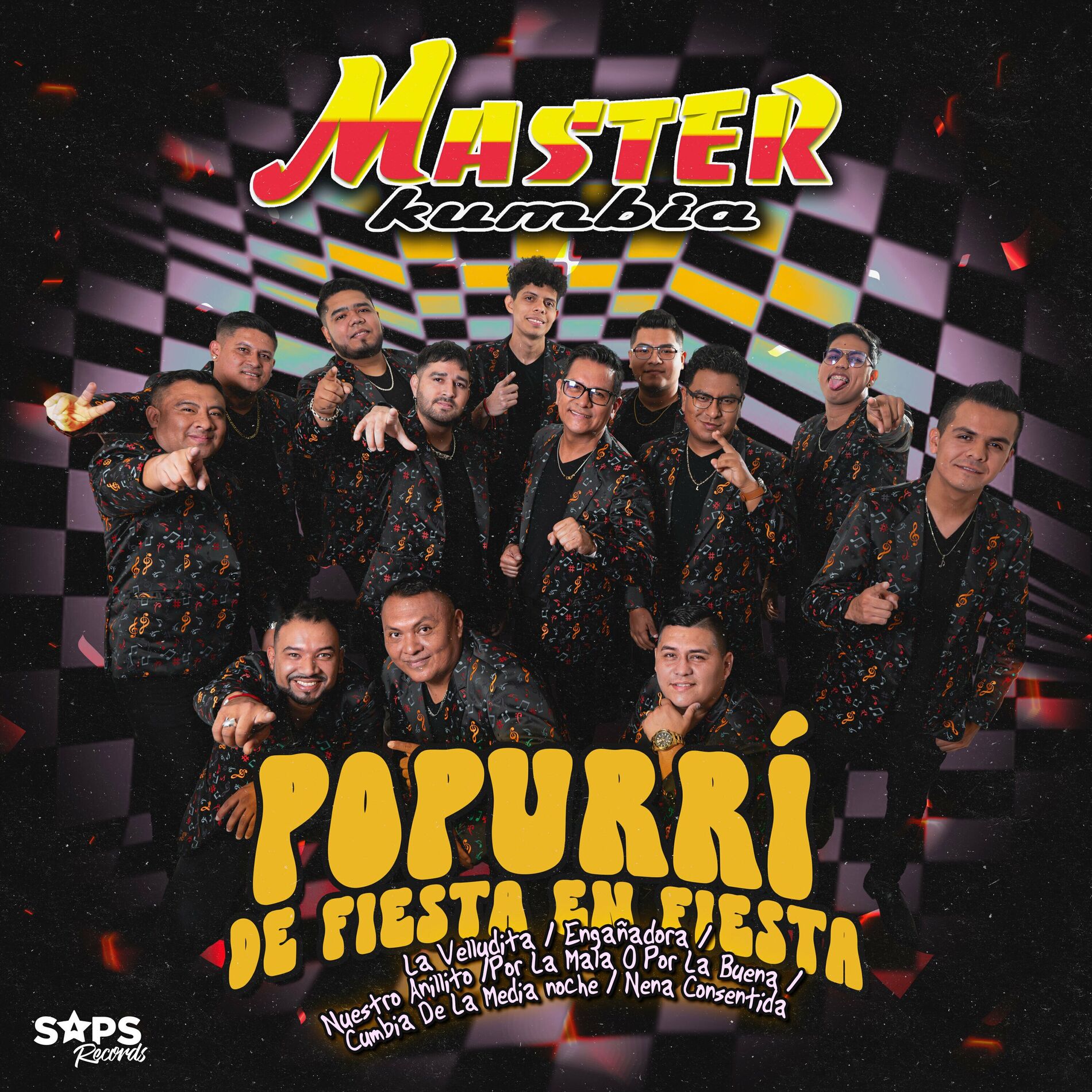Album cover of Popurrí de Fiesta en Fiesta: La Velludita/Engañadora/Nuestro Anillito/Por la Mala o por la Buena/Cumbia de la Media Noche/Nena Con