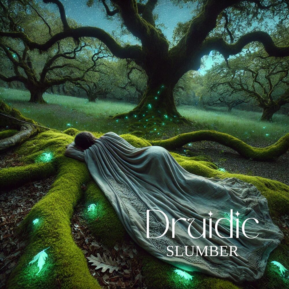 Picture of Druidic Slumber: Dreaming in Green, Quiet Under Celtic Stars, Rest in Sacred Glow