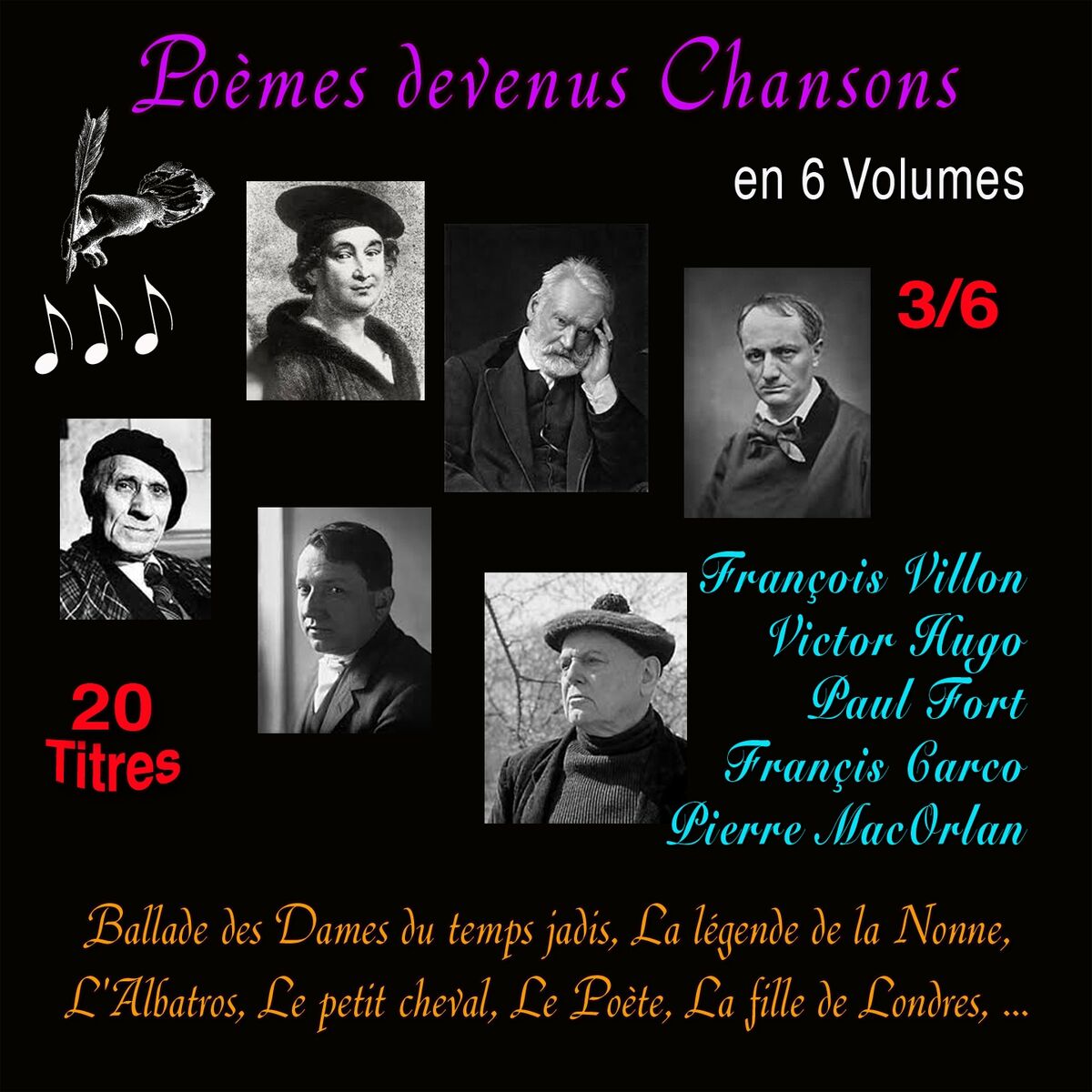 Album cover of Poèmes devenus chansons, vol. 3 (20 titres)