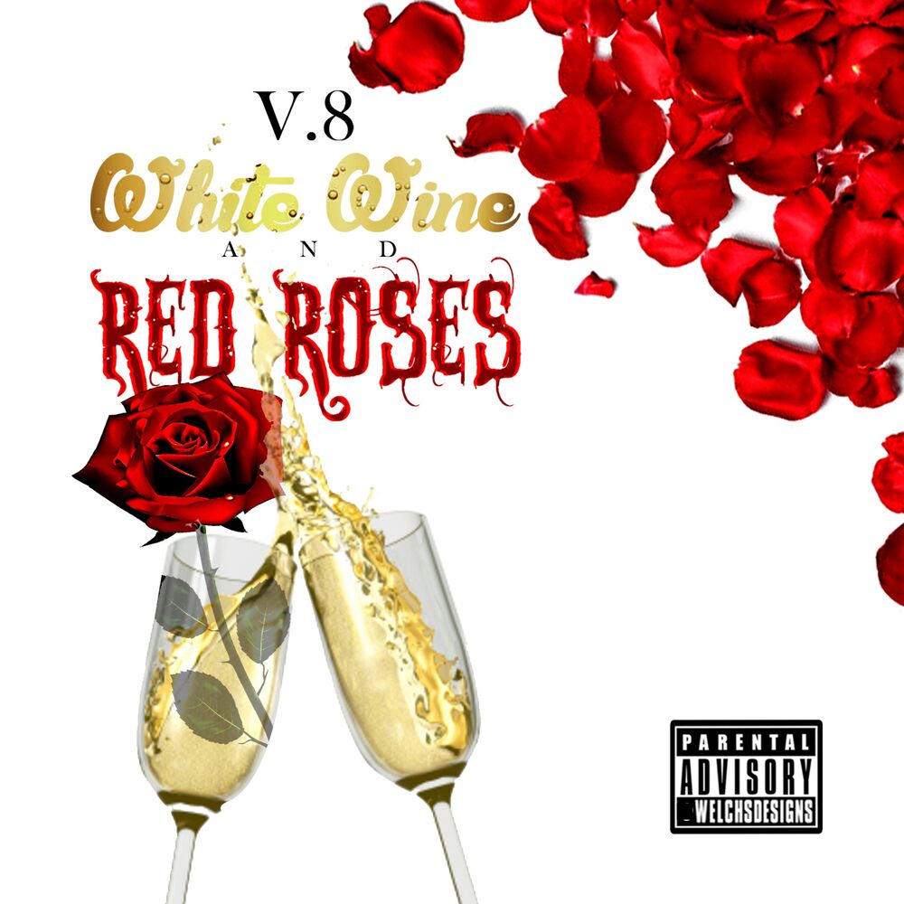 Picture of White Wine and Red Roses