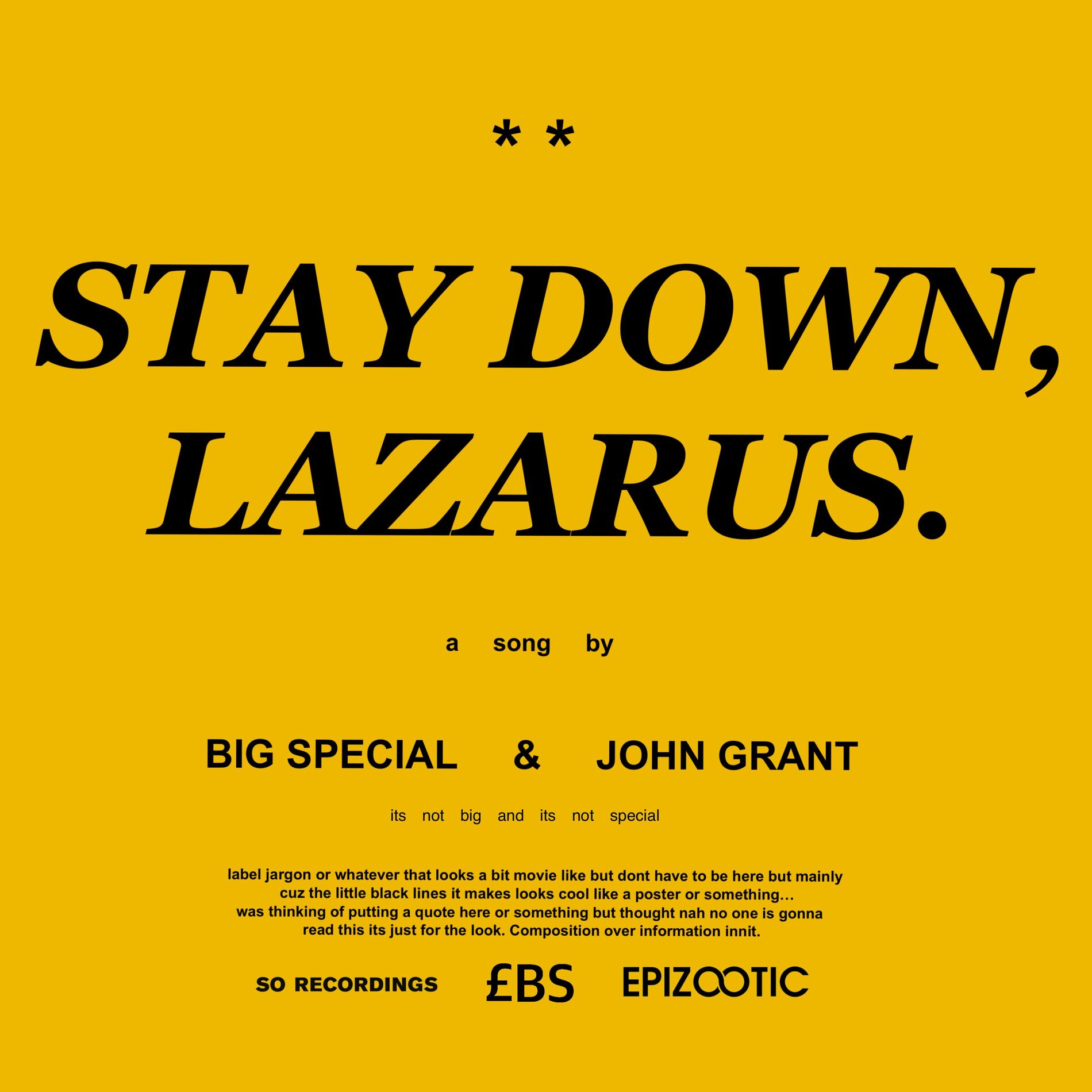 Album cover of STAY DOWN, LAZARUS