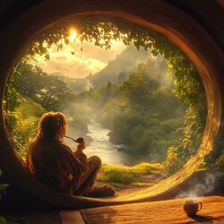 Cover of shire theme (concerning hobbits) ~ lord of the rings lofi