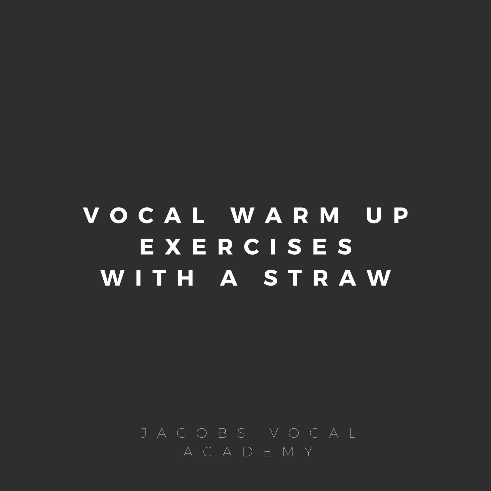 Album cover of Vocal Warm Up Exercises With a Straw