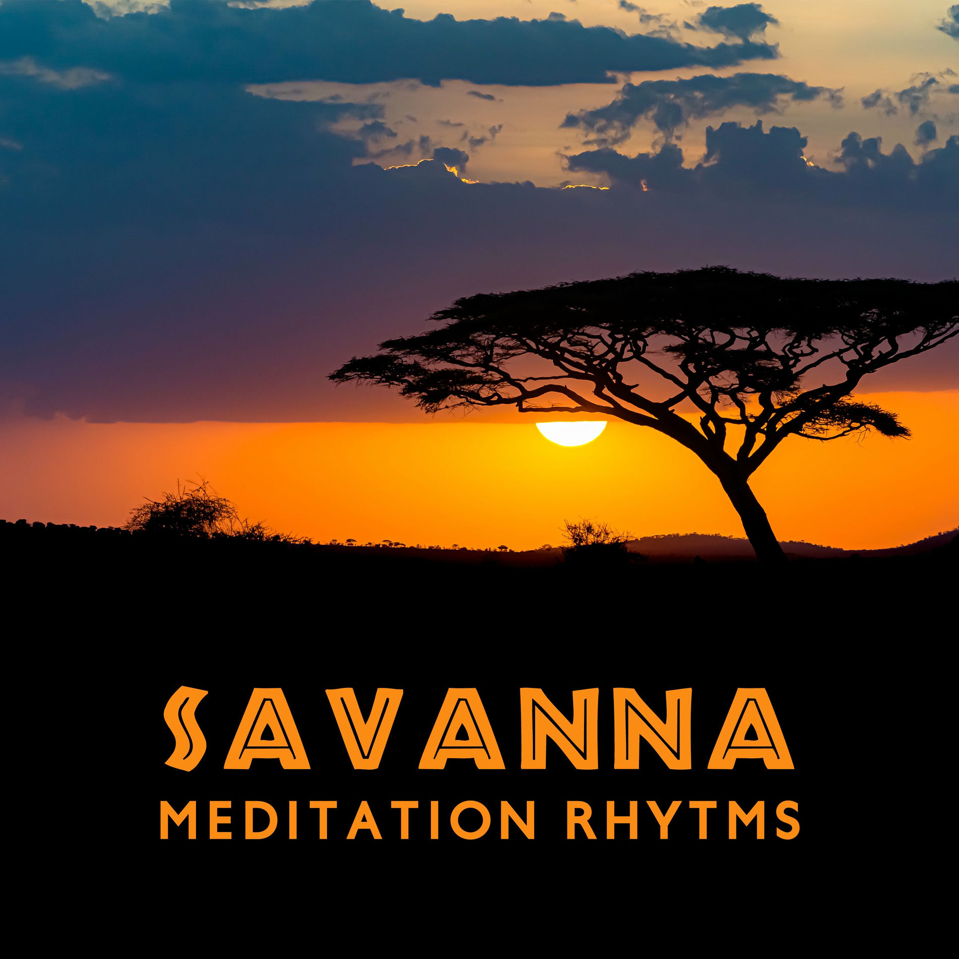 Album cover of Savanna Meditation Rhytms – Traditional Instrumental African & Tribal Music for Dance, Deep Relaxation, Ethnic and Shamanic Vibes 