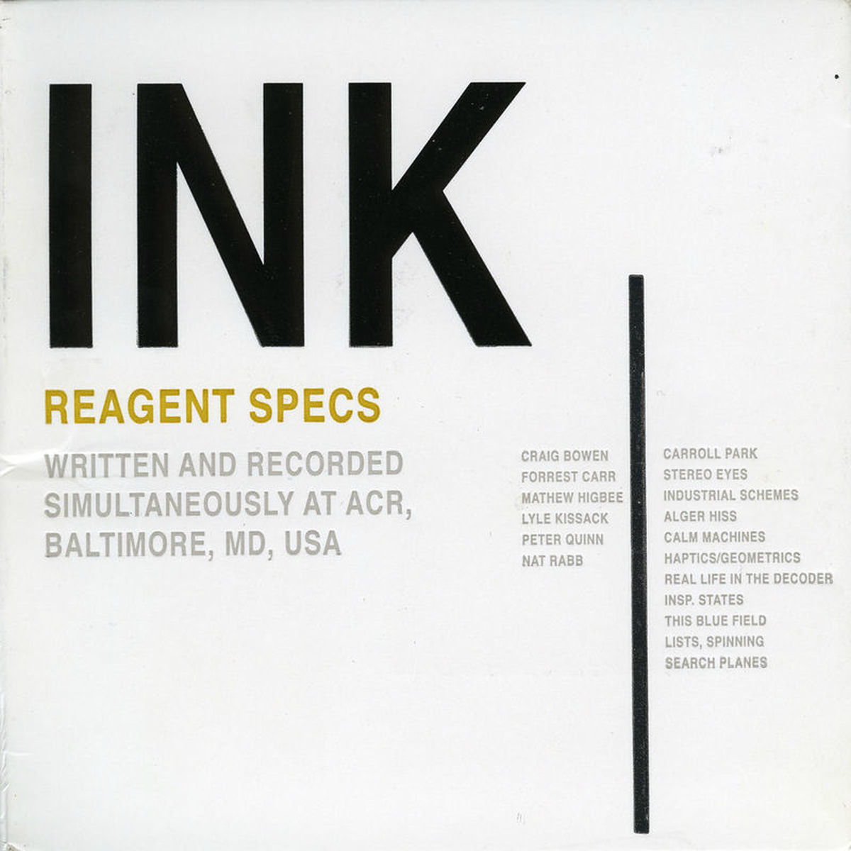 Album cover of Reagent Specs