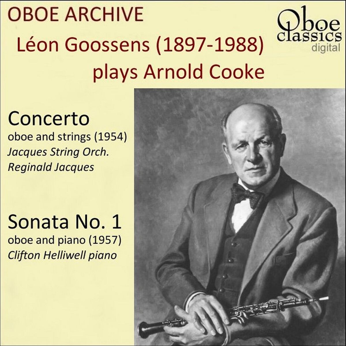 Album cover of Léon Goossens plays Arnold Cooke