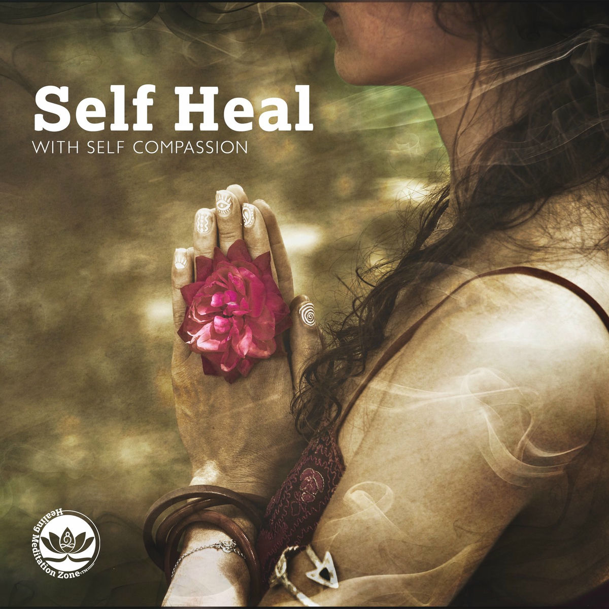 Album cover of Self Heal with Self Compassion: Powerful Hang Drum & Piano Meditation Music with Sound of Nature, Emotional Rebalancing Frequency
