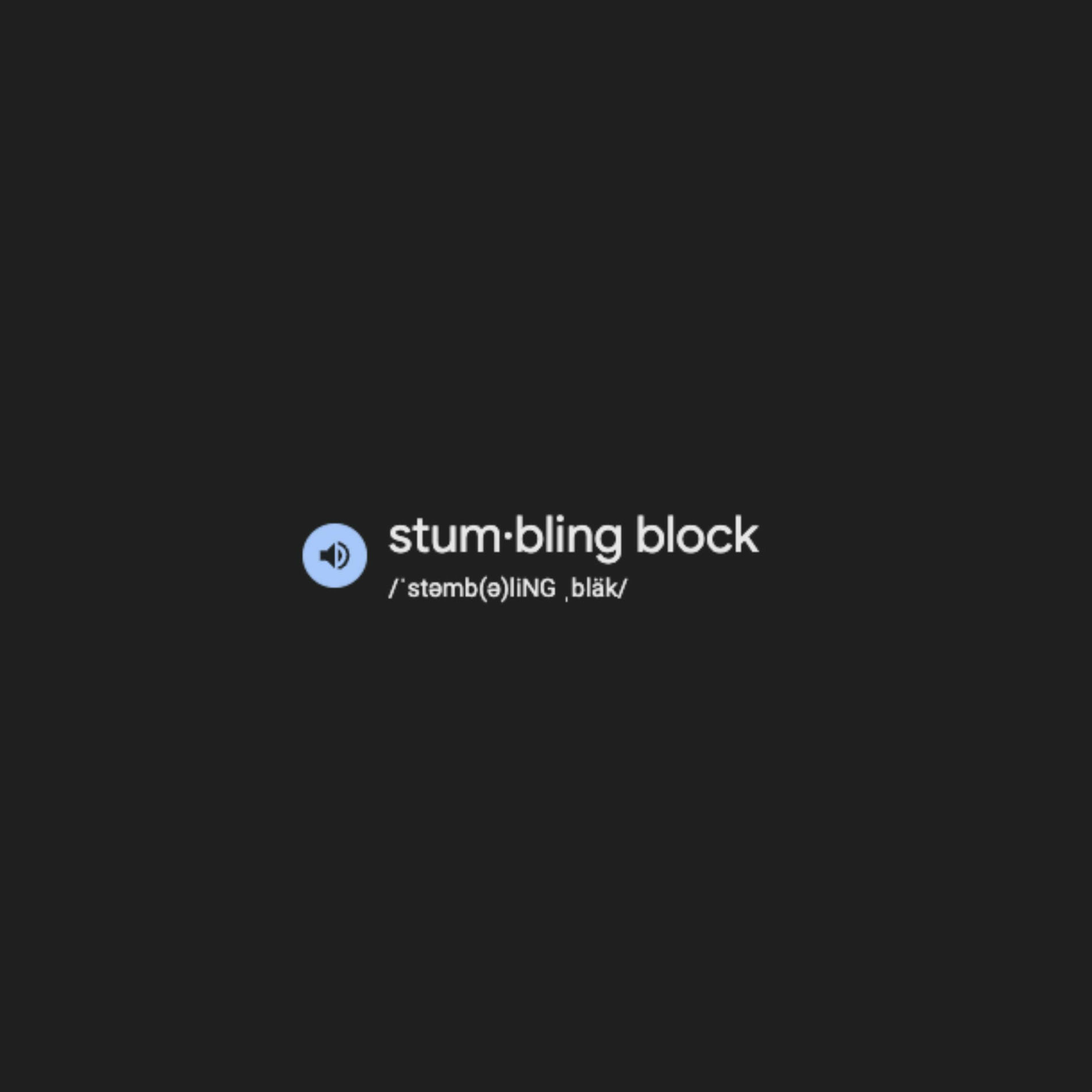 Album cover of stumbling block
