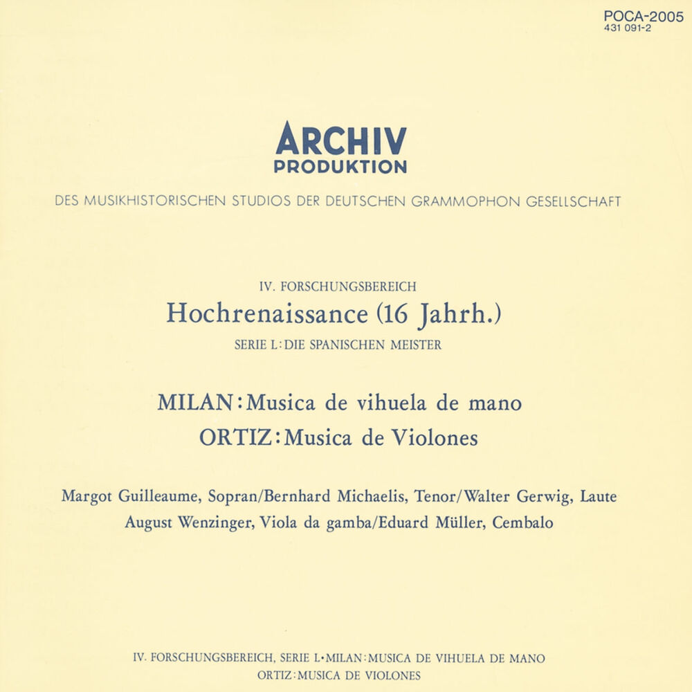 Picture of Milan: Musica de vihuela de mano / Ortiz: Musica de Violones