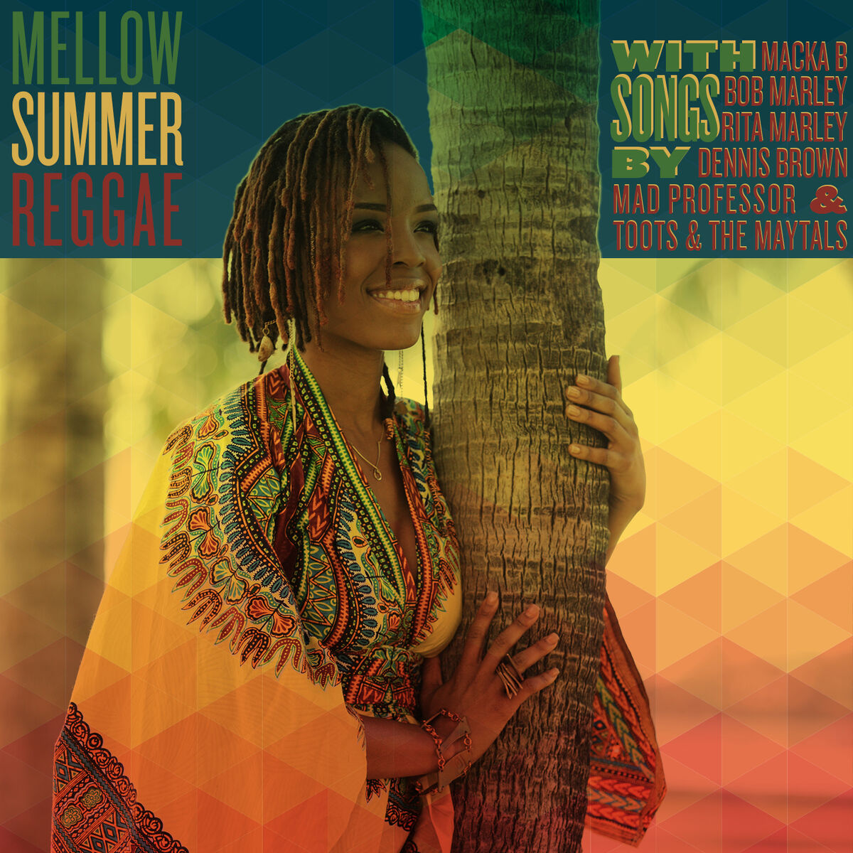 Album cover of Mellow Summer Reggae with Songs by Macka B, Bob Marley, Rita Marley, Dennis Brown, Mad Professor & Toots & The Maytals
