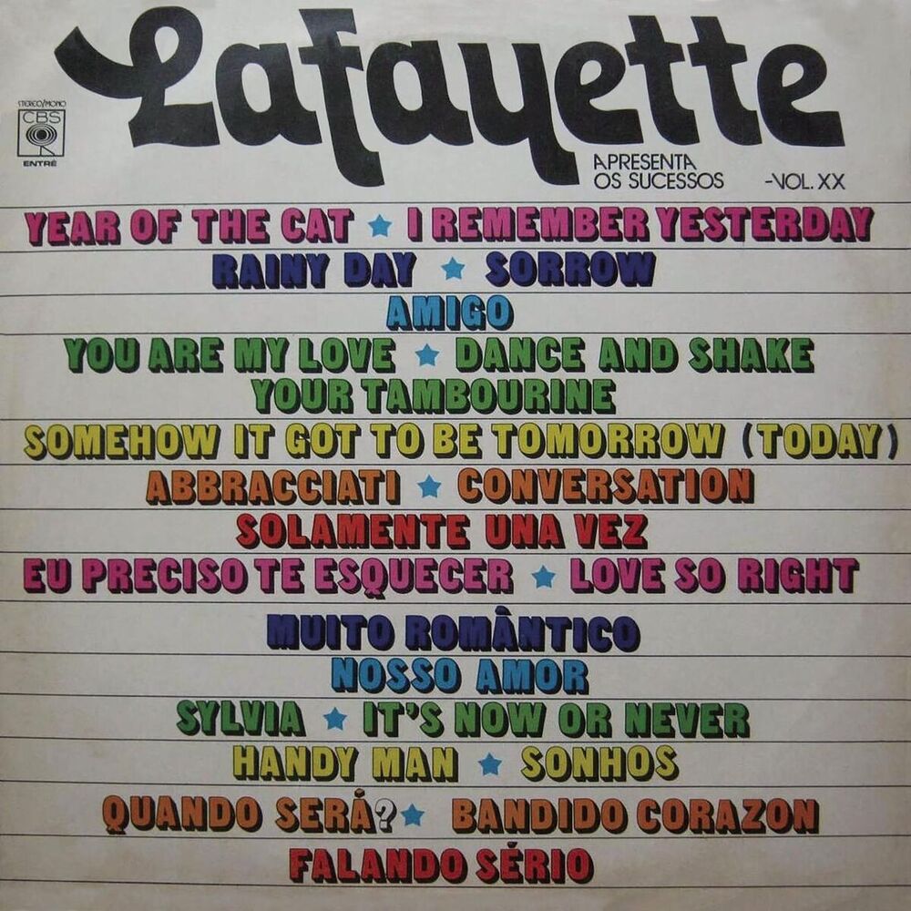 Picture of Lafayette Apresenta os Sucessos, Vol. XX
