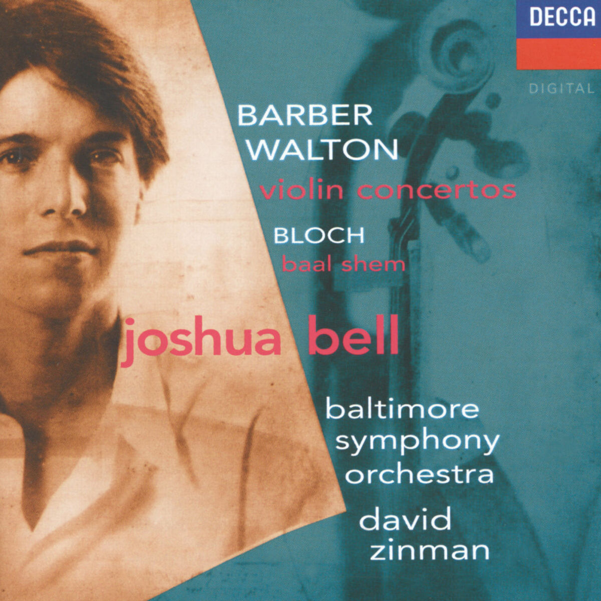 Album cover of Barber & Walton: Violin Concertos – Bloch: Baal Shem