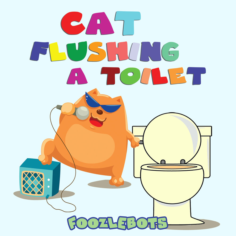 Picture of Cat Flushing a Toilet