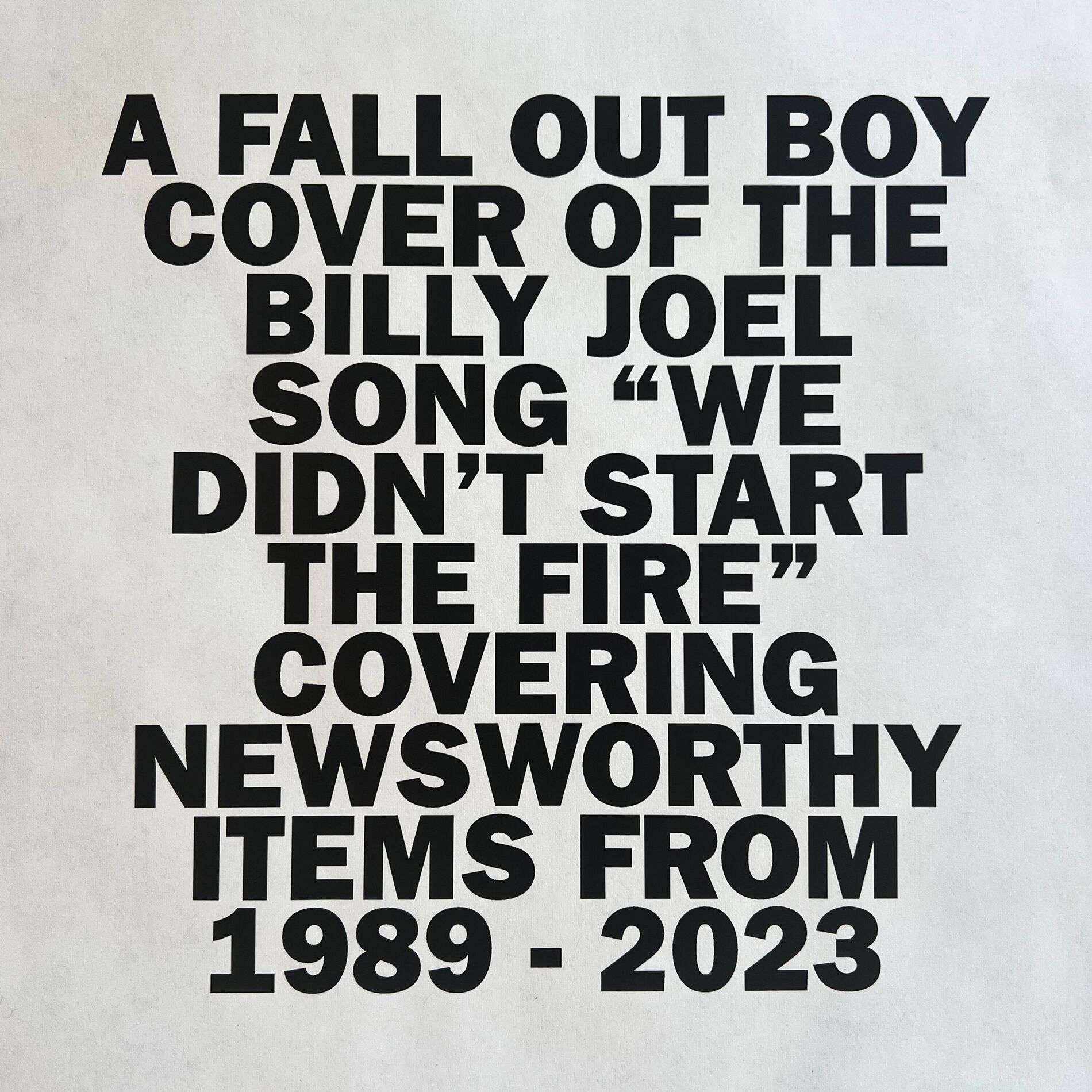 Album cover of We Didn’t Start The Fire