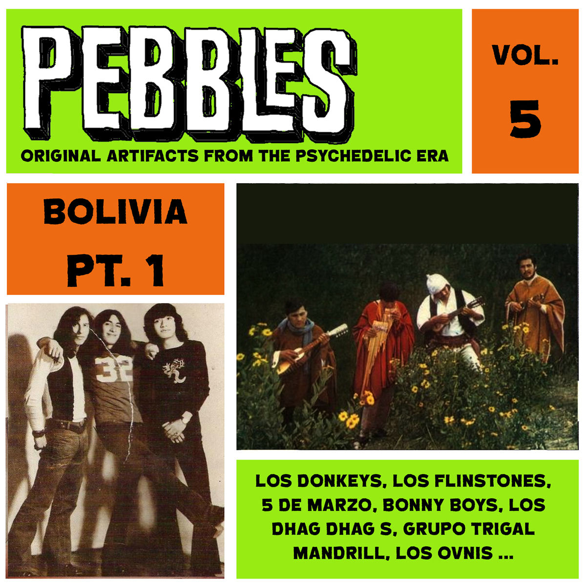 Album cover of Pebbles Vol. 5, Bolivia Pt. 1, Originals Artifacts From The Psychedelic Era