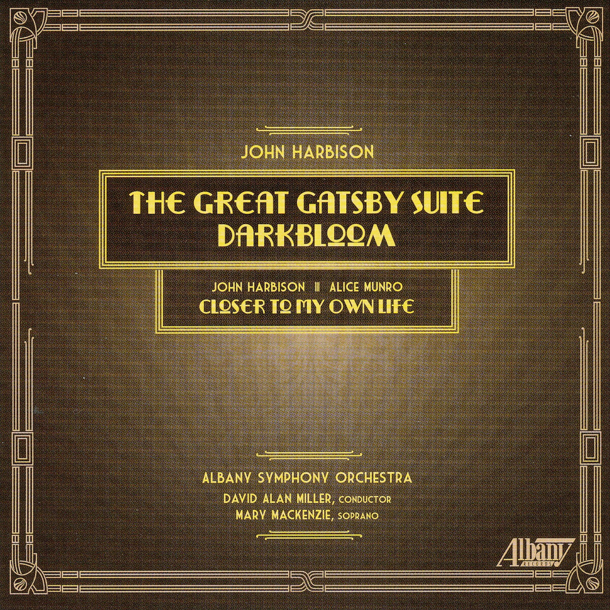 Album cover of John Harbison: The Great Gatsby Suite