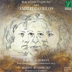 Cover of Music as Living Consciousness Vol. 1 - Schumann: Papillons Op. 2 & Études Symphoniques Op.13 - Musorgsky: Pictures at an Exhibitio