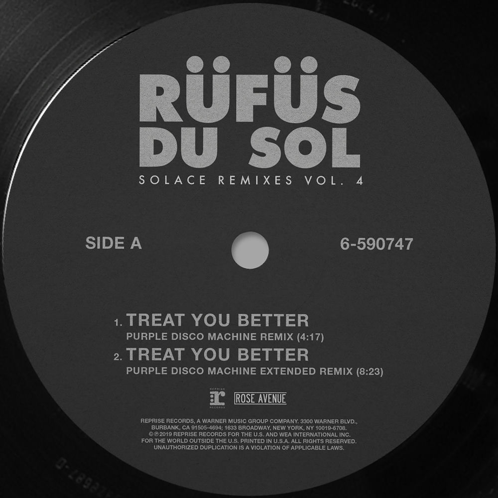 Album artwork for Treat You Better (Purple Disco Machine Extended Remix) by Rüfüs Du Sol