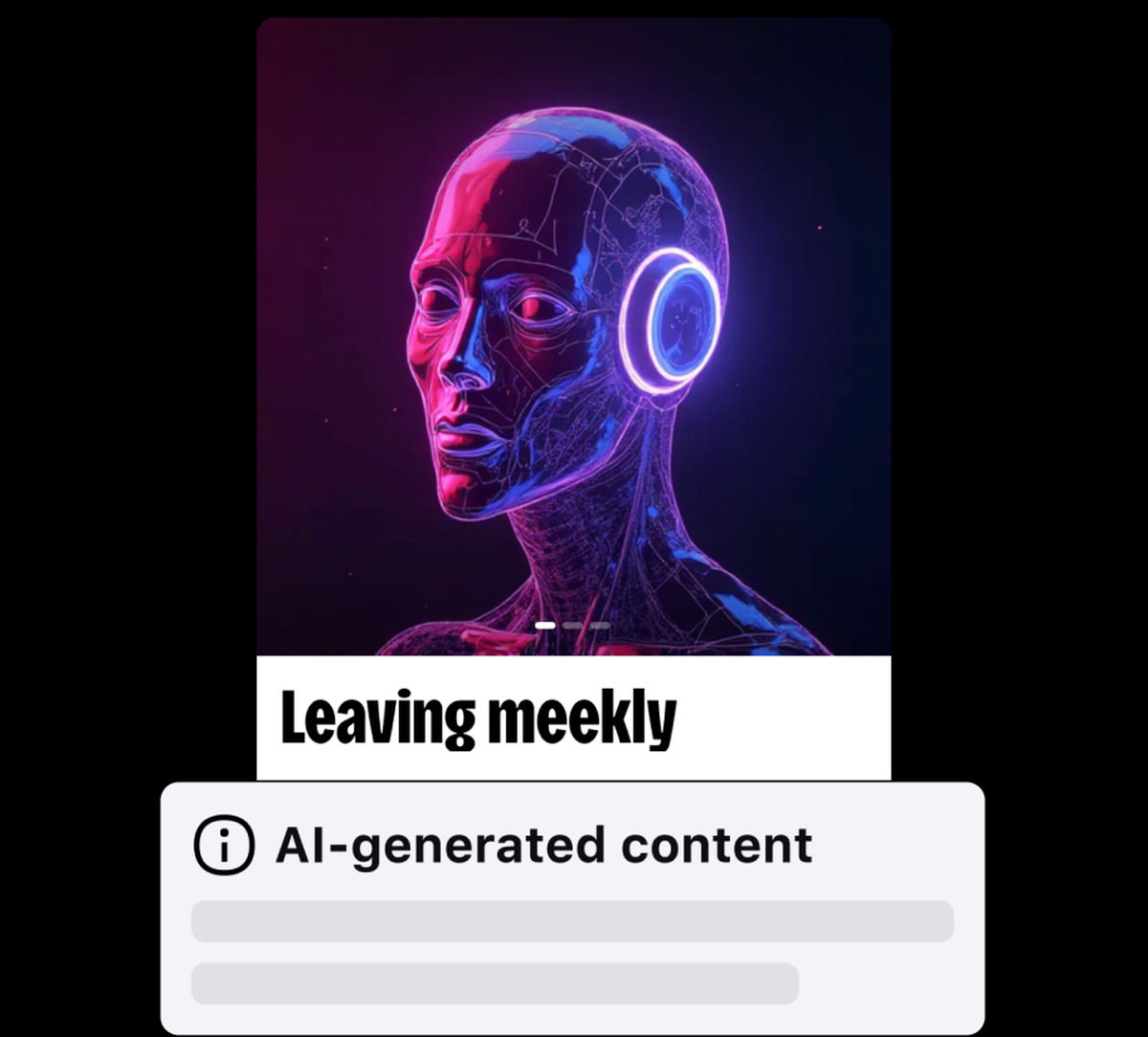 Screenshot of an AI-labeled track in the Deezer app