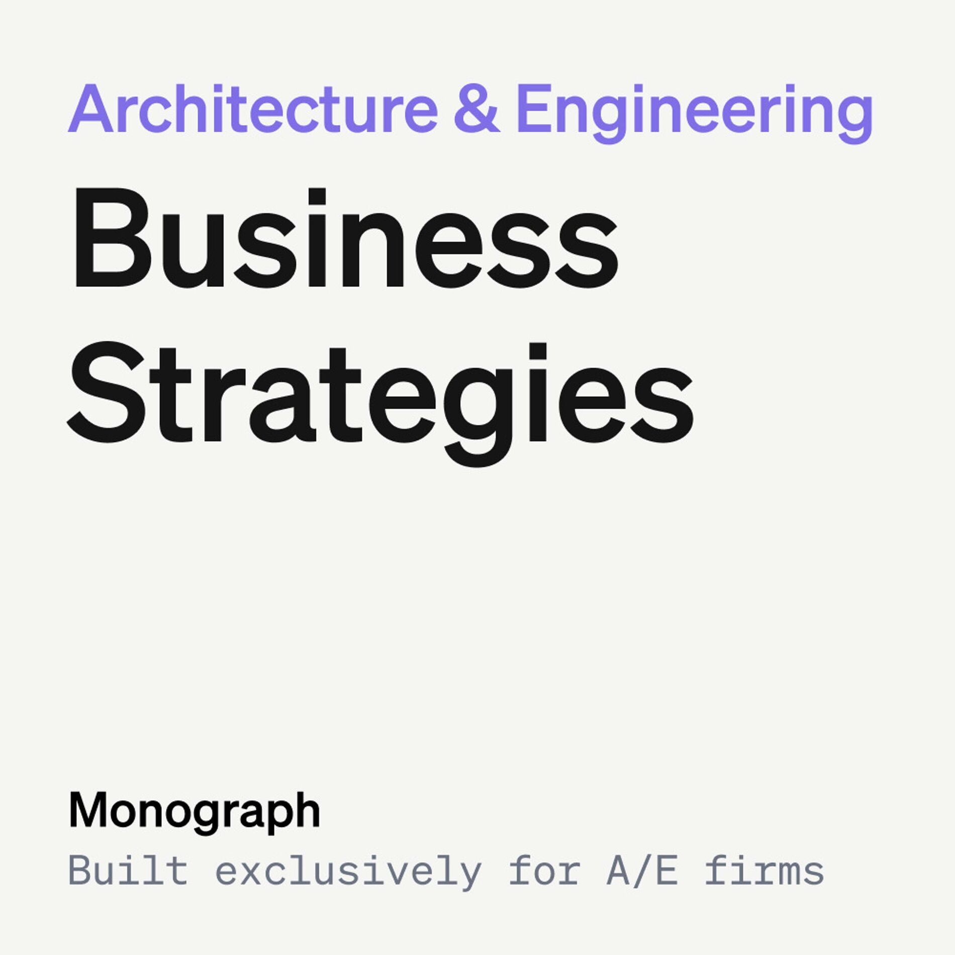 Show cover of Architecture & Engineering Business Strategies