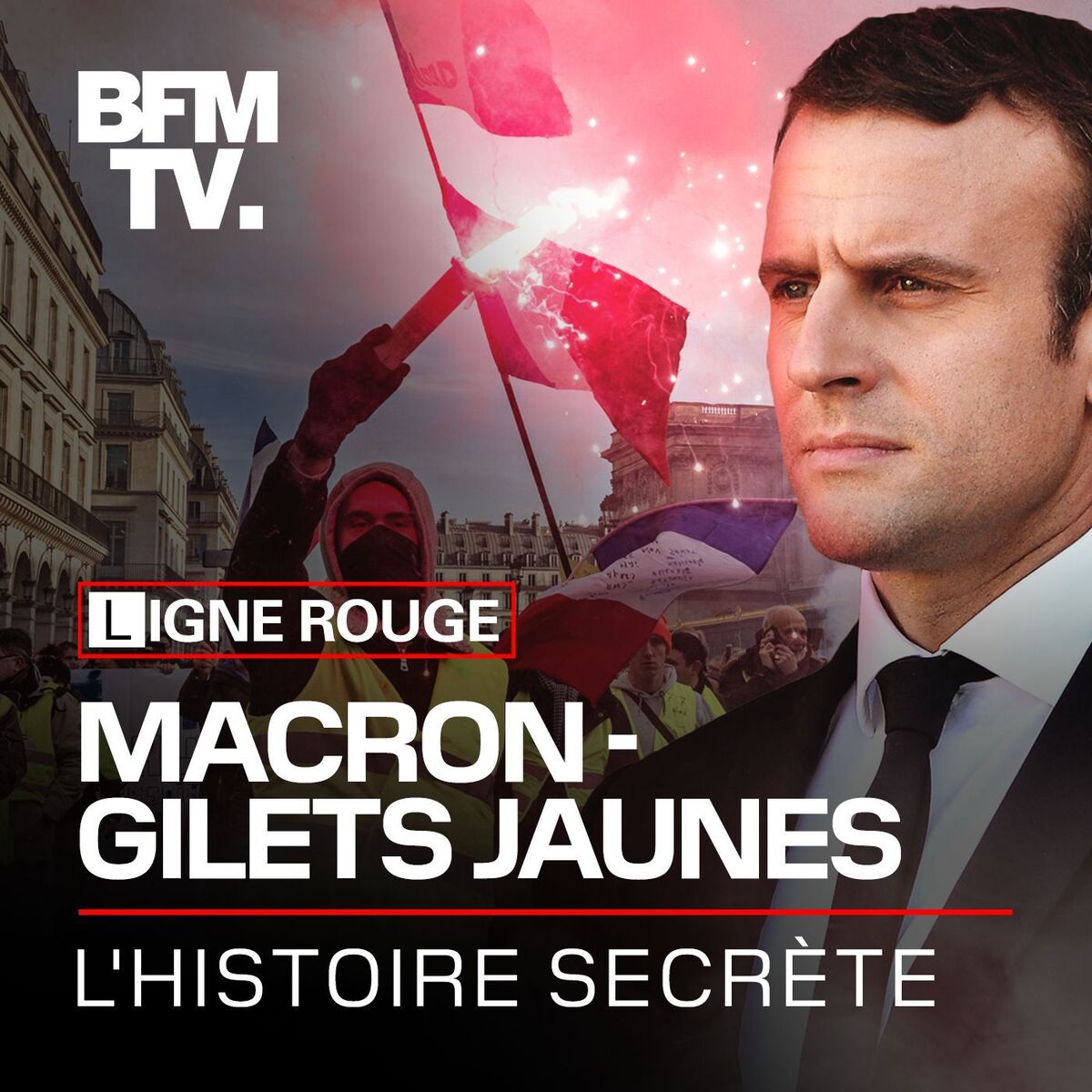 Show cover of Macron-gilets jaunes: l'histoire secrète
