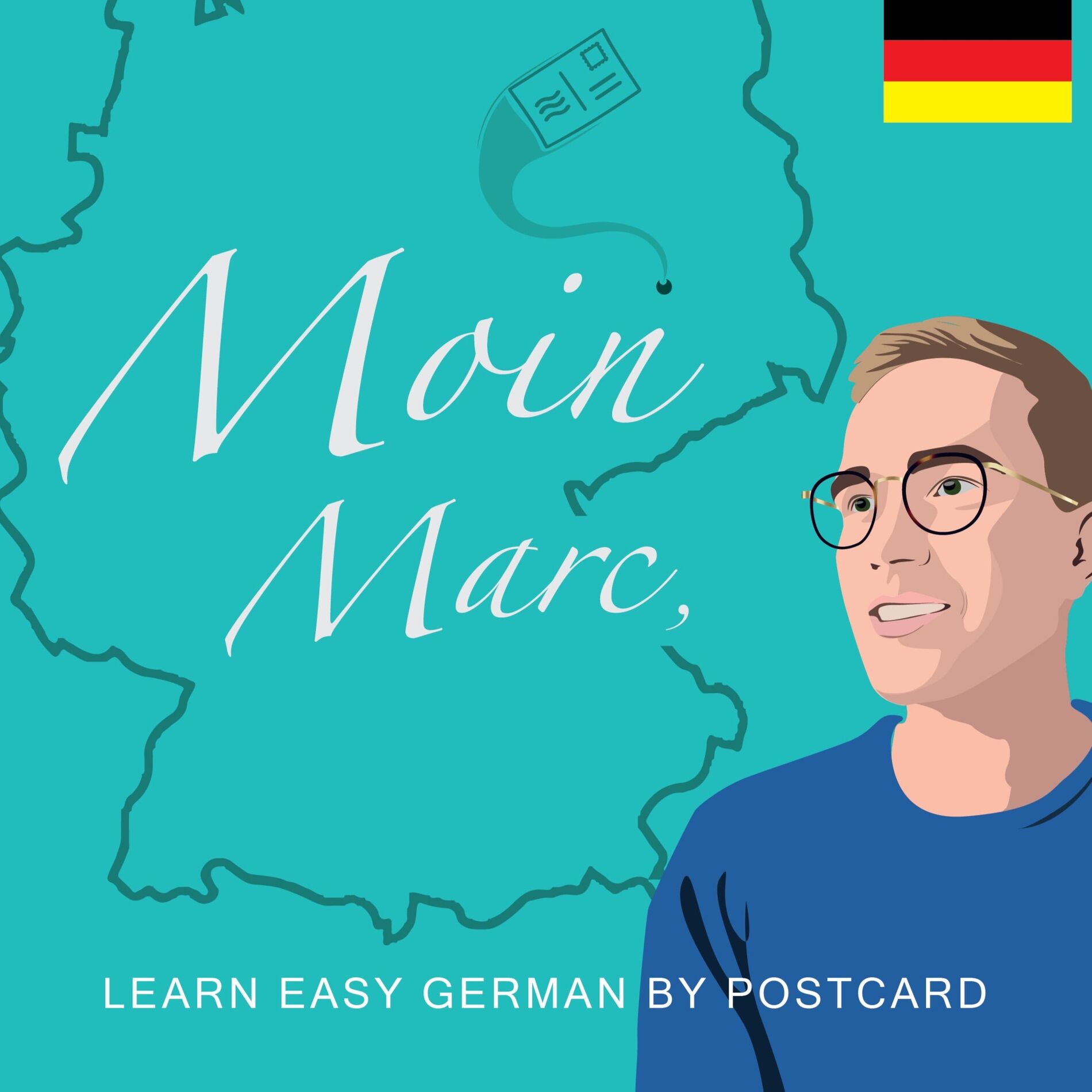 Show cover of MoinMarc Learn Easy German by Postcard