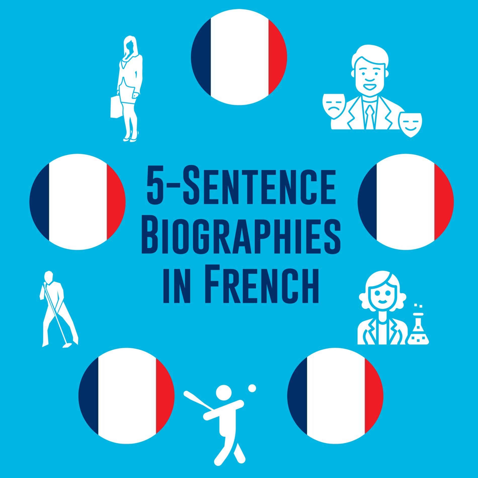 Show cover of 5-Sentence Biographies in French