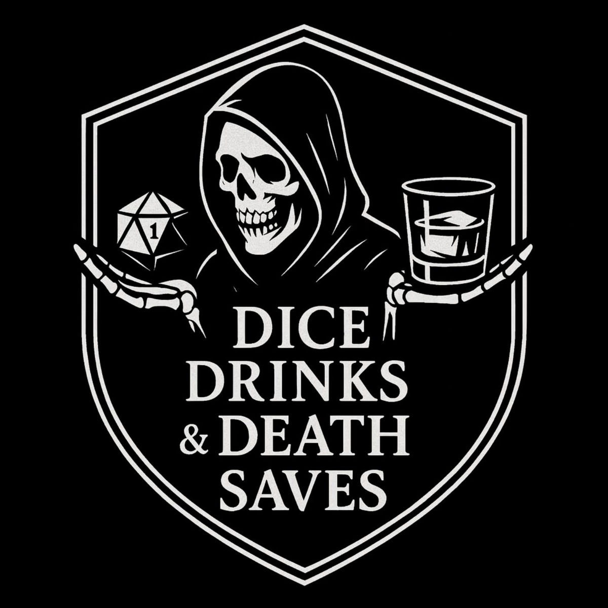Show cover of Dice, Drinks & Death Saves