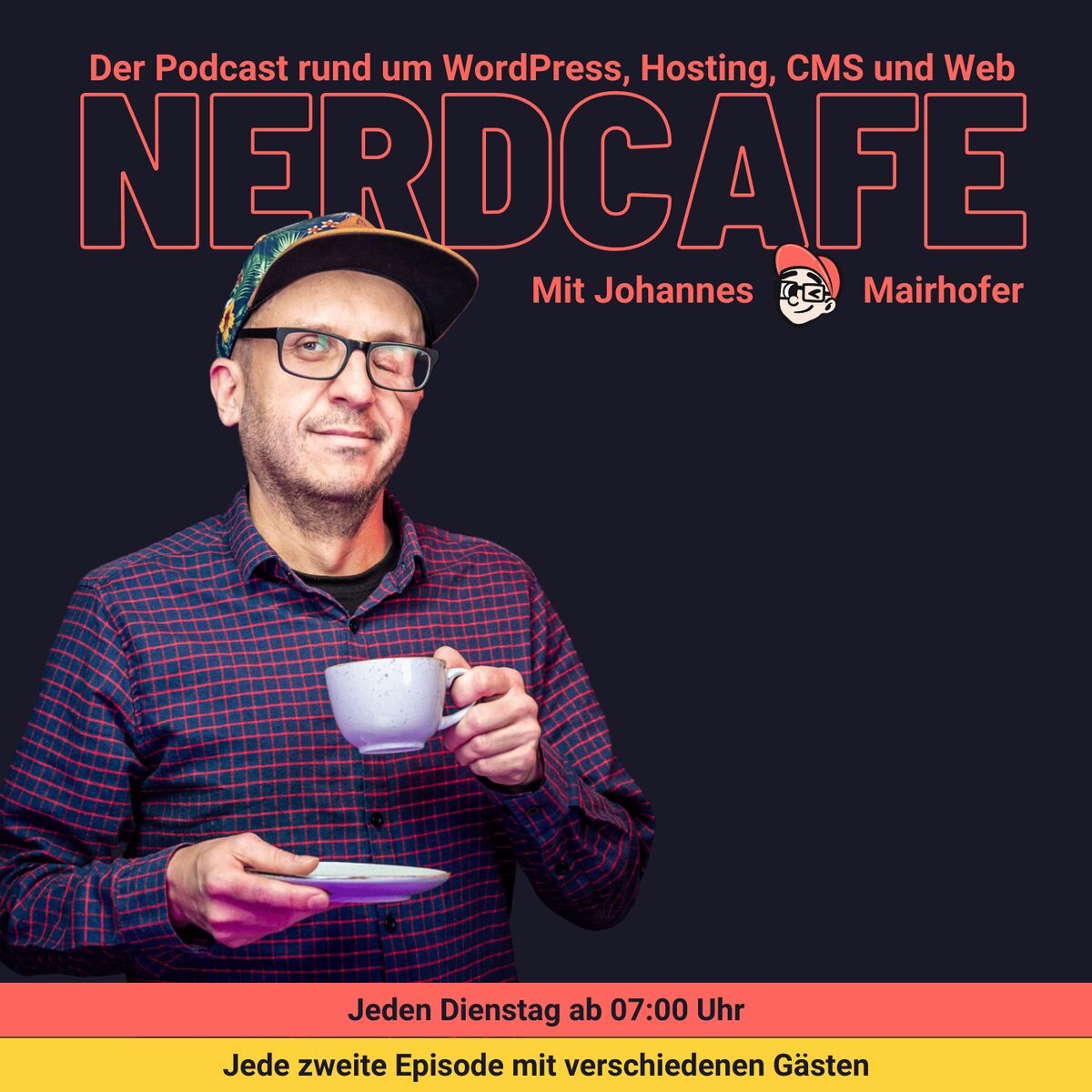 Show cover of nerdcafe. Der Podcast rund um WordPress, Hosting, CMS und Web.